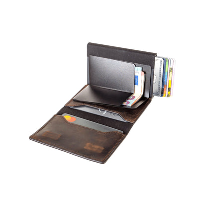 Momando™ SLIDE SLIM LEATHER/CARBON FIBER RFID WALLET